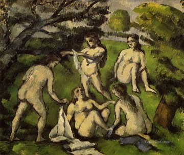  Bathers Art - Five Bathers 2 Paul Cezanne Impressionistic nude